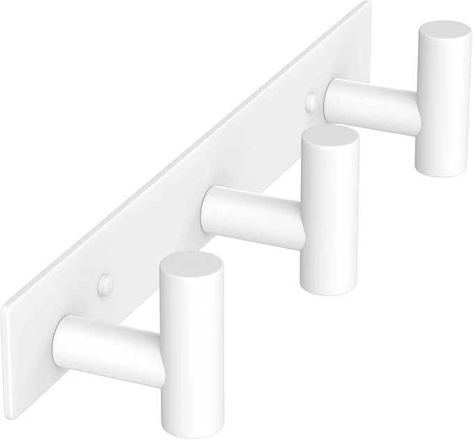 Elegant VAEHOLD Hat and Coat Wall Mount Rack - Hooks for Robes Bags Keys and Towels - Bathroom Towel Hanger Organizer White T Shape 3 Hooks 1 Pack About ThisOverview Top-Quality