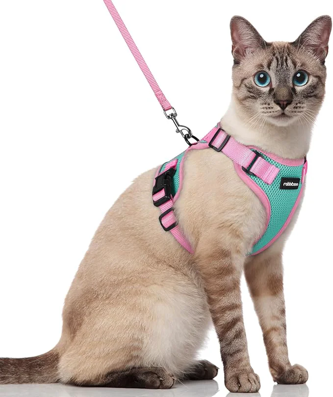 Enhanced rabbitgoo Cat Harness and Leash Set Escape Proof Soft Adjustable Vest Harnesses Fine Crafted