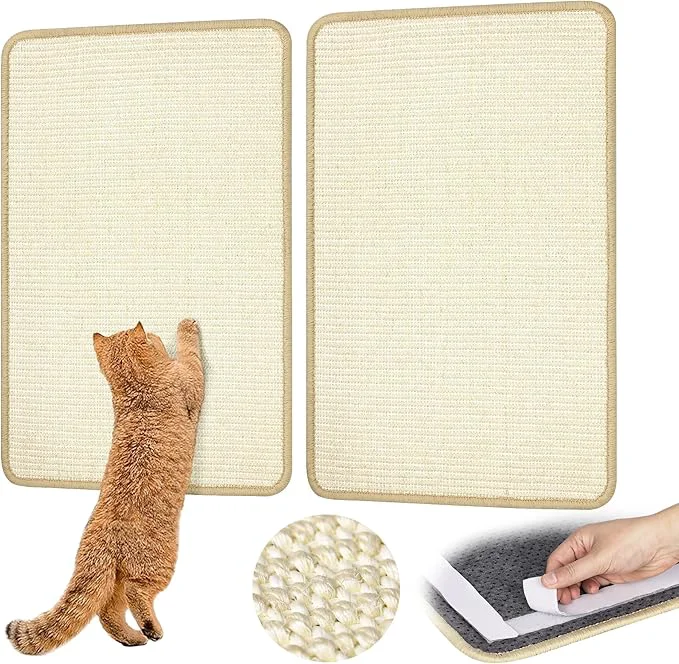 Specialty White Cat Scratching Mat Sisal 2 Packs Sisal Fabric Large Cat Scratching Pad Innovative