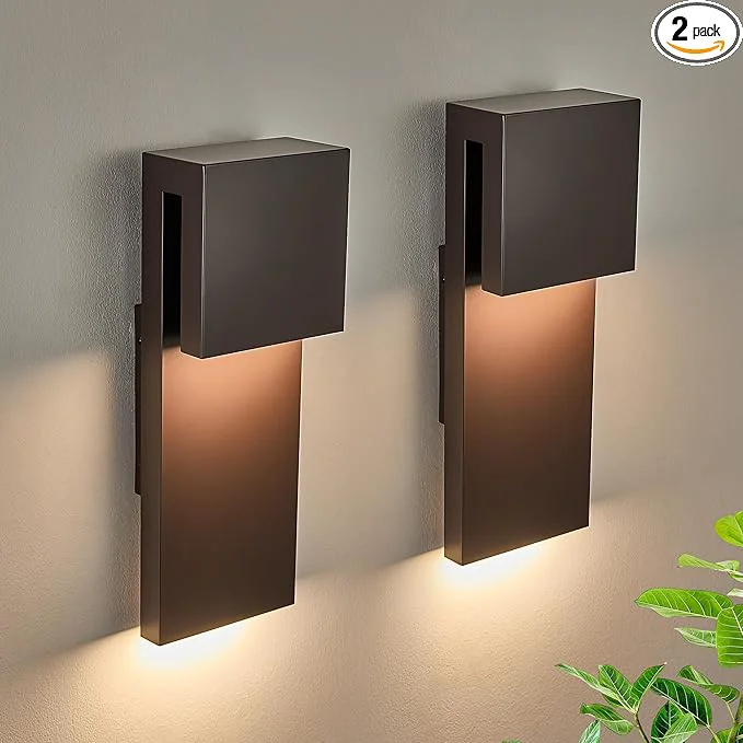 Outstanding Outdoor Wall Lights Modern Exterior Lighting Fixtures 3000K Integrated LED Wall Sconce Lighting 2 Packs Bronze Outside Wall Mount Lights for House Front Door Porch Garage PatioAbout ThisOverview Breathable