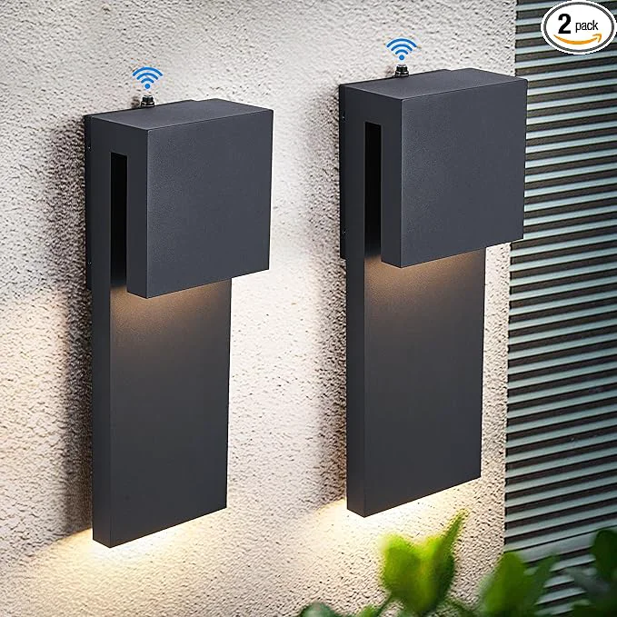 Proven Dusk to Dawn Outdoor Wall Lights 2 Packs Modern Minimalist Outdoor Fixture Wall Mount Anti-Rust Sturdy Sleek Outside Lights for House Porch Garage Patio 3000K 17W Integrated LEDAbout ThisOverview Sustainable