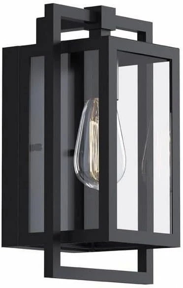 Traditional Kichler Goson 12 Outdoor Wall Light in Black 1-Light Modern Exterior Wall Lantern with Clear Glass for Porch Patio Garage 12 H x 7 W x 6 L 59085BKAbout ThisOverview
