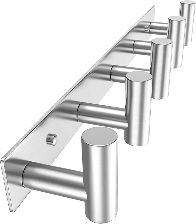 Reliable VAEHOLD Silvery Hat and Coat Wall Mount Rack - 5 Hooks for Robes Bags Keys and Towels - Bathroom Towel Hanger Organizer 1 Pack About ThisOverview Modern