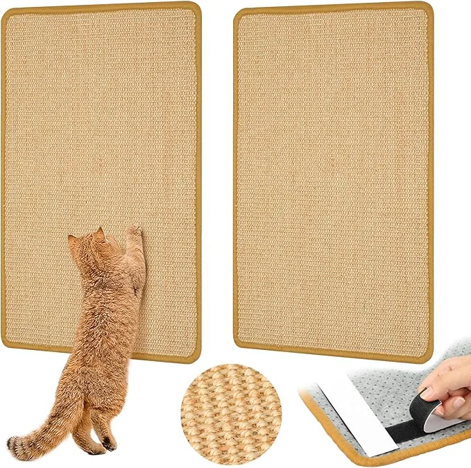 Breathable Carpet Cat Scratching Mat Sisal 2 Packs Sisal Fabric Large 23.6 x 15.7 High-End