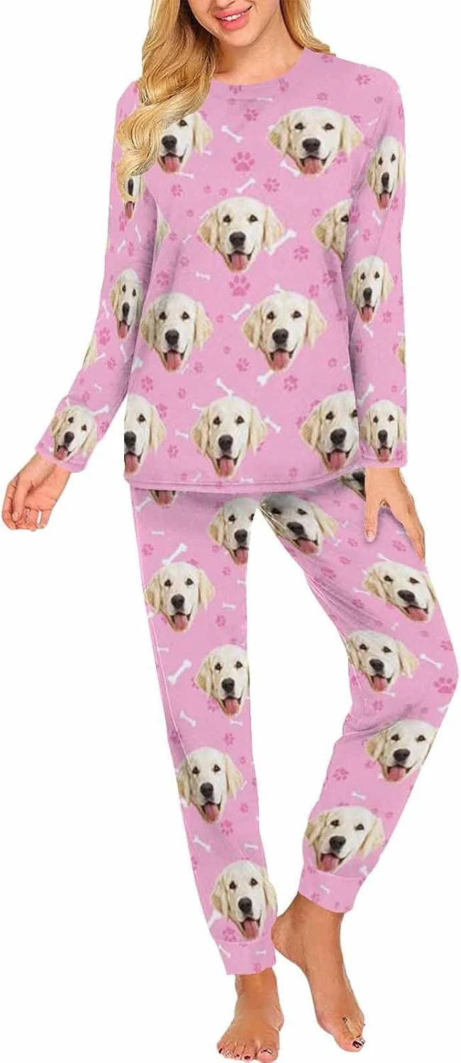 Traditional MyPupSocks Custom Face Pajamas Sets for Women Personalized Photo Sleepwear XS-XXL Secure