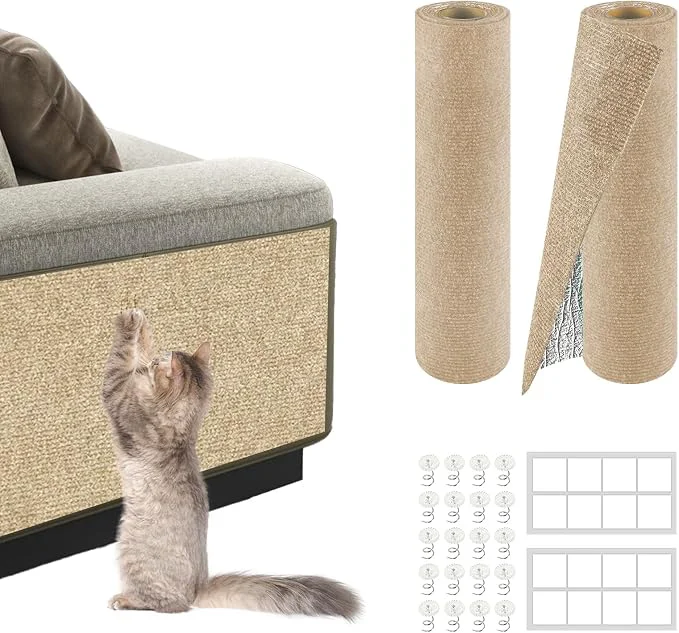 Reliable Cat Scratch Mat for Couch Wall Cat Tree – 78.7 Trimmable Self-Adhesive Cat Soft