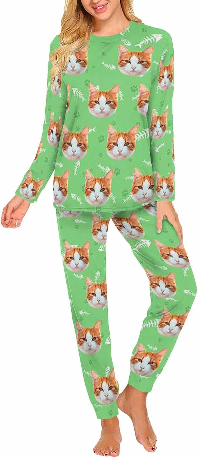 Exclusive MyPupSocks Custom Face Pajamas Sets for Women Personalized Photo Sleepwear XS-XXL Consistent