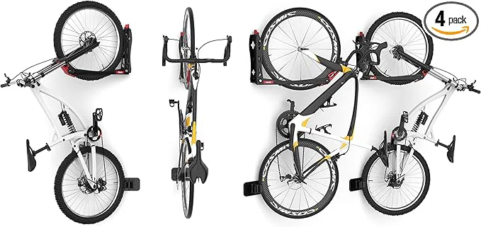 Lightweight TORACK BIKEPAL No Lifting Swivel Bike Racks Space Saving Wall Mounted Bike Holder for Garage Bike Wall Hangers for Vertical Bike Storage 4 Pack About ThisOverview Reusable