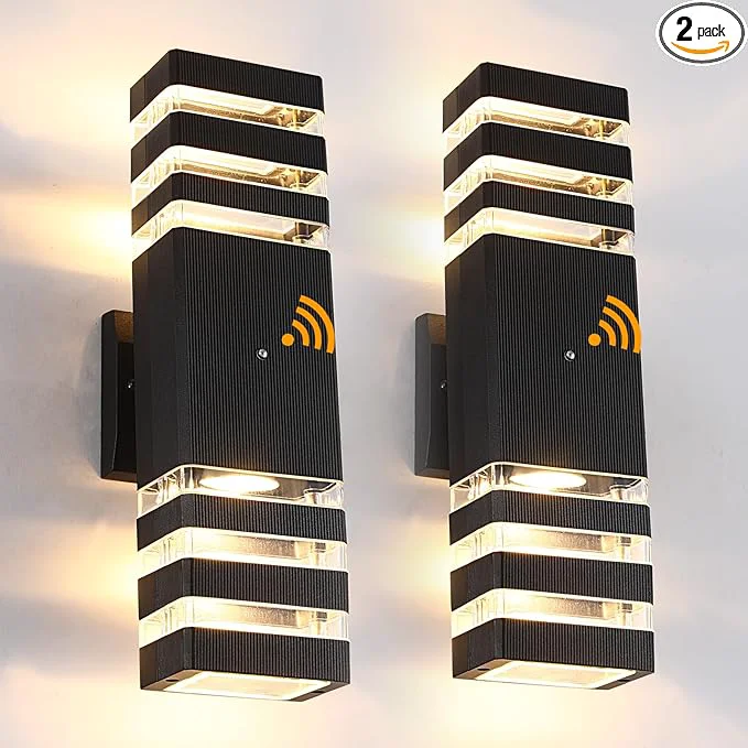 Proven Dusk to Dawn Outdoor Wall Lights 2 Pack IP65 Waterproof Modern Exterior Light Fixture 3000K Warm White 3-Layer Up and Down Outdoor Wall Sconce for House Front Porch GarageAbout ThisOverview Consistent