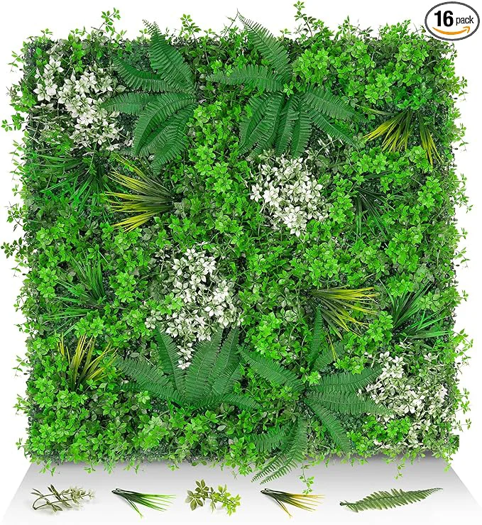 Official 20 x20 Grass Wall Panels 16PCS Artificial Greenery Backdrop Wall with UV Resistant Leaves Faux Green Wall Decor for Outdoor Indoor Patio Garden BackyardAbout ThisOverview Dependable