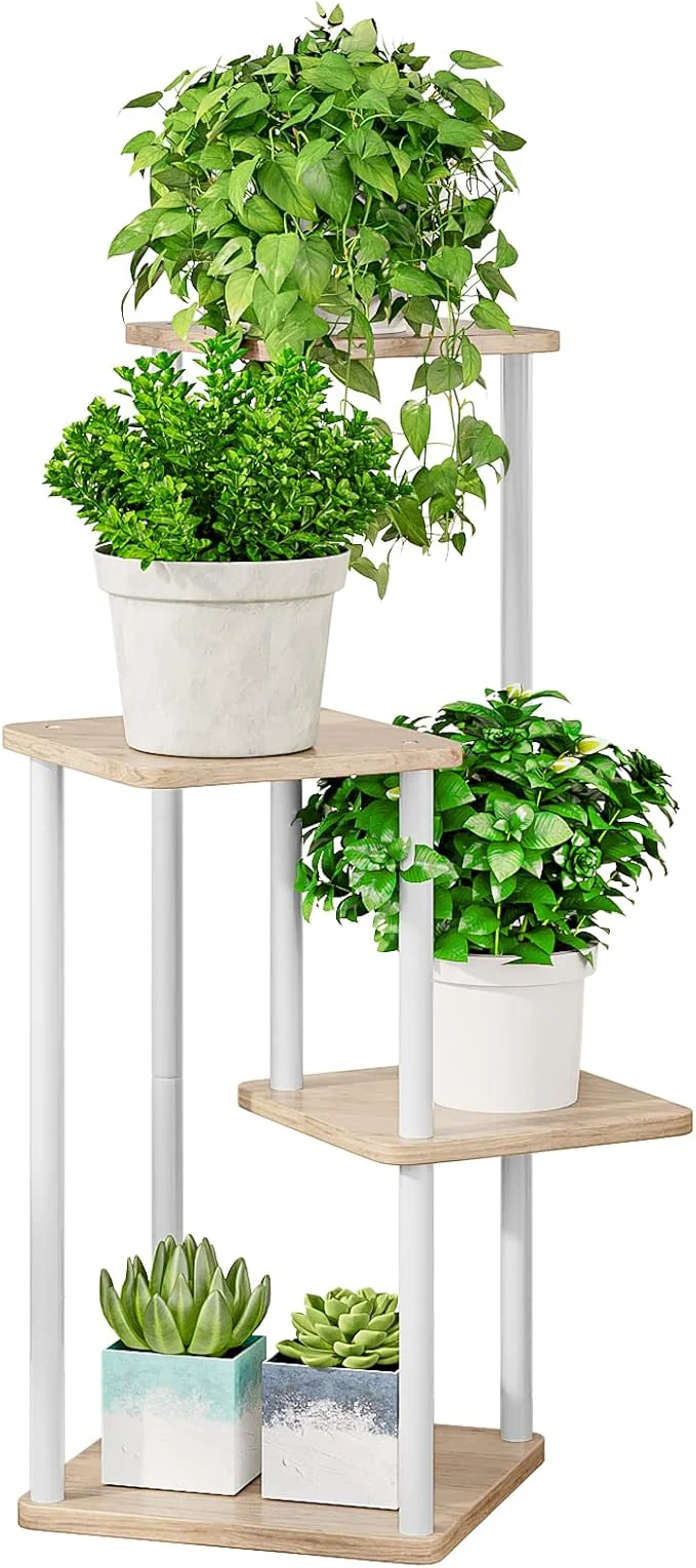 Recyclable AZERPIAN Plant Stand 4 Tier Indoor Metal Flower Shelf for Multiple Plants Corner Tall Flower Holders for Patio Garden Living Room Balcony Bedroom Black 4 Tier-White About ThisOverview Sustainable