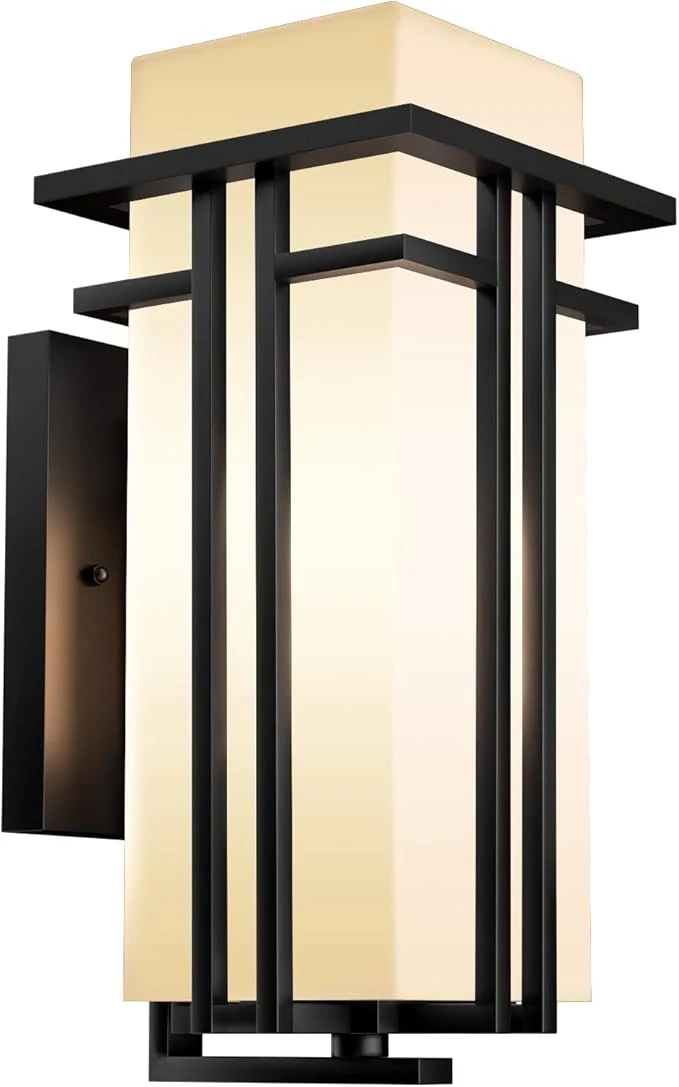 Dependable Outdoor Lighting Fixtures Wall Mount Outdoor Wall Lights Modern with Frosted Glass Aluminum Exterior Light for House Outdoor Wall Lantern for Garage Porch Carriage Patio 12.2''H 1 pc About ThisOverview Excellent