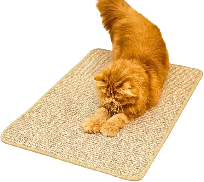 Sustainable Cat Scratch Mat 23.6 X 15.7 Inch Natural Sisal Cat Scratching Mat Professional