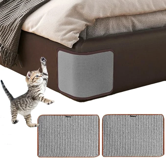 Secure 2PCS Cat Scratcher Mat Sofa Protector Natural Sisal Cat Scratching Mat Cat Genuine