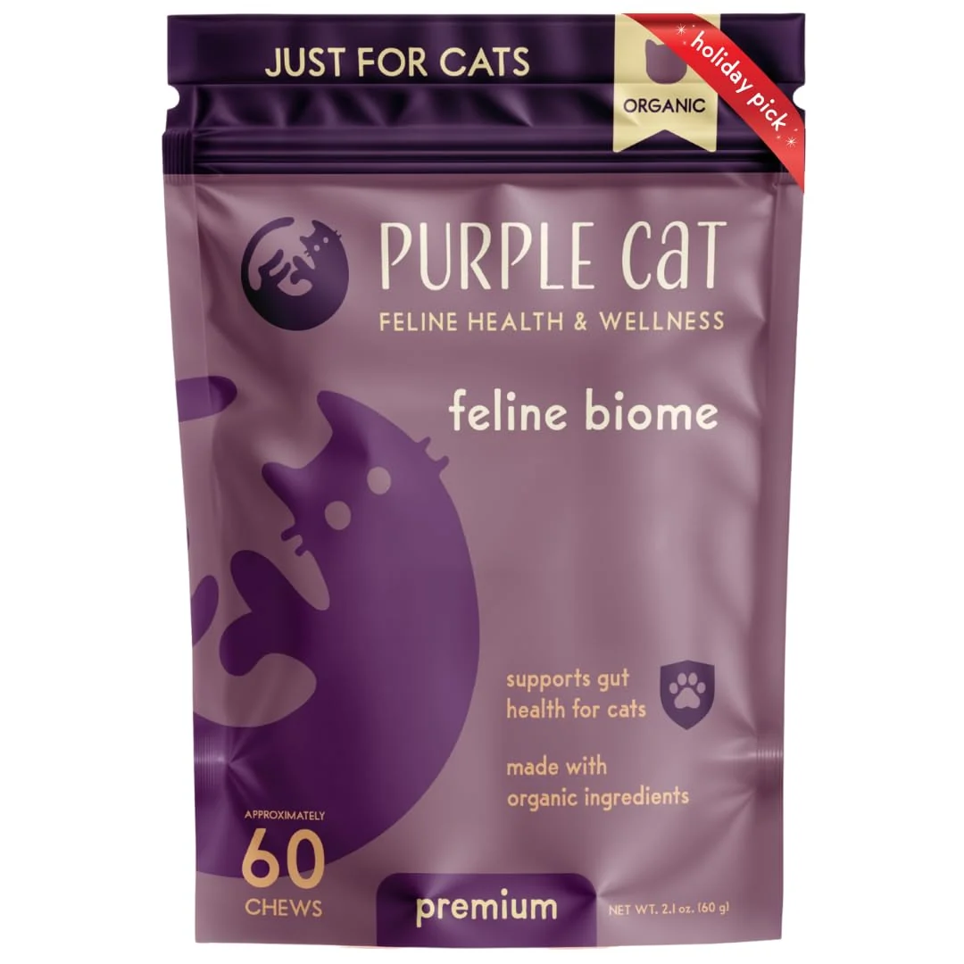 Contemporary Feline Biome Premium Cat Probiotic – Gut Health Immune Support Diarrhea Relief Purple Cat Official