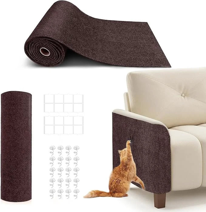 Sophisticated 78.7 X15.8 Cat Scratching Mat Self-Adhesive Cat Scratch Carpet DIY Cats User-Friendly