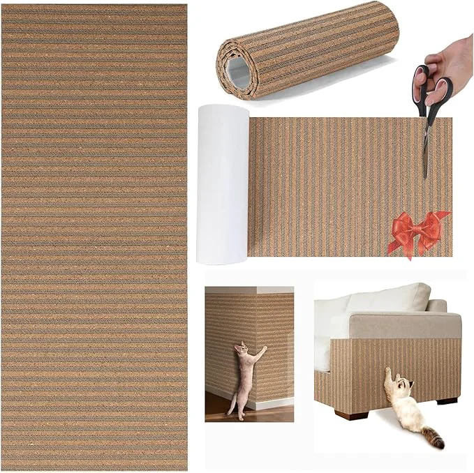 Elite Natural Cork-Cat Scratcher Mat-Cat Scratch Pad Rug-cat Couch Protector-Wall Prestigious