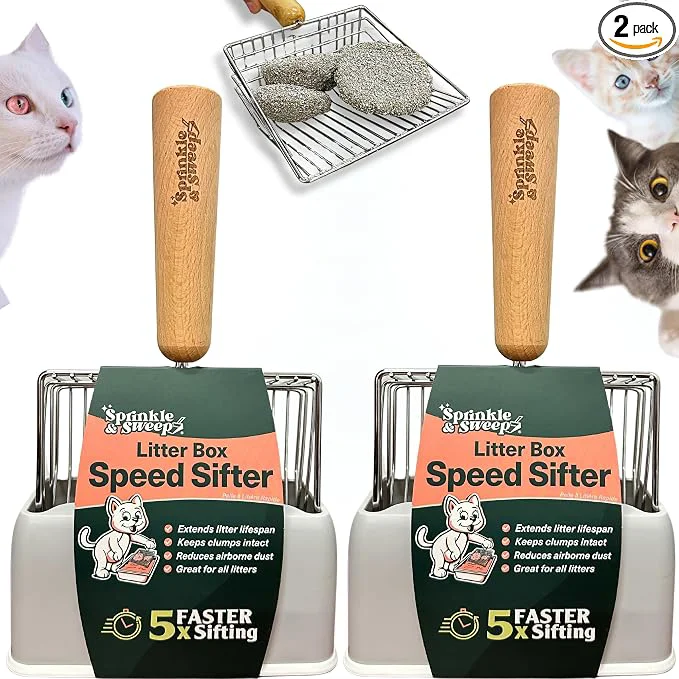 Crafted 2 PACK Sprinkle Sweep Metal Cat Litter Scoop Fashionable