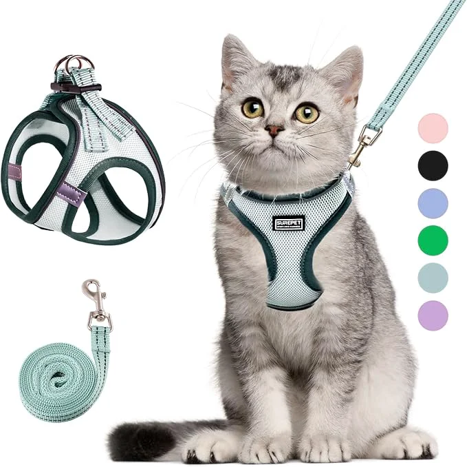 Environmentally Friendly Cat Harness and Leash Set Soft and Breathable Vest Professional