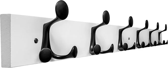 Luxury SKOLOO 36-Inch White Wood Coat Rack Wall Mount with 6 Triple Hooks - I for Family Entrances Classrooms and Pet Supplies Storage - Coat Hooks for WallAbout ThisOverview Crafted
