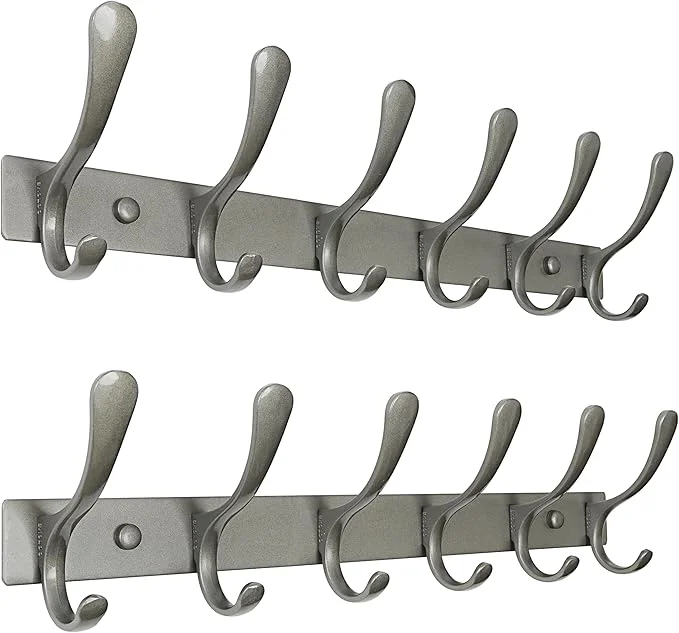 Casual SKOLOO Coat Rack Wall Mounted - 6 Hooks Pack of 2 Heavy Duty Stainless Steel Metal Wall Hanger Sturdy Coat Hooks for Hanging Coats Jacket Clothes Hat Matte GreyAbout ThisOverview Detailed