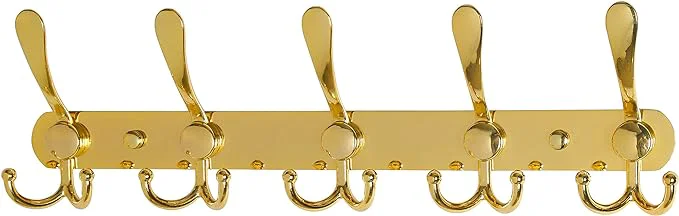 Certified Dseap Coat Rack Wall Mounted - 5 Tri Hooks Heavy Duty Stainless Steel Metal Coat Hook Rail for Coat Hat Towel Purse Robes Mudroom Bathroom Entryway GoldAbout ThisOverview Artisan