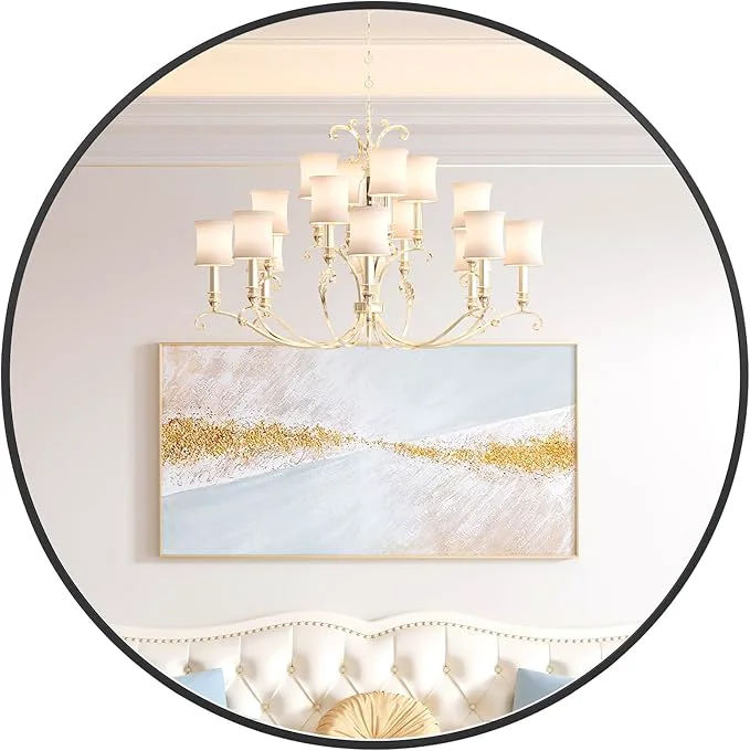 Classic Circle Mirror Bathroom Mirrors for Over Sink Modern Round Mirrors for Wall Decor Wall Mirror for Entryway Bathroom Living Room Easy to Install Matte Black 20 Inch About ThisOverview Elegant