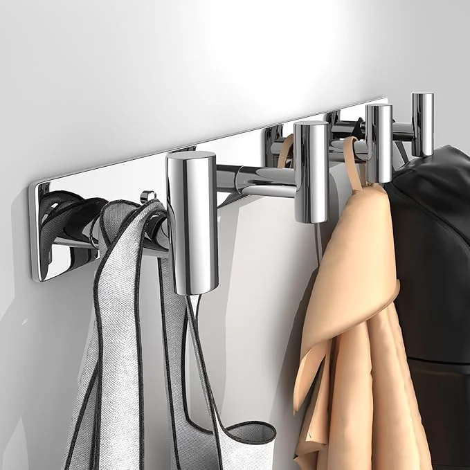 Sophisticated Wall Mounted Coat Rack-4 Hooks Heavy Duty Stainless Steel Wall Hooks for Towel Coat Bag Hat Rack Coat Hanger Coat Hooks Towel Racks for Bathroom Entryway Kitchen Hotel Glossy 1 Pack About ThisOverview Refined