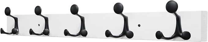 Unique SKOLOO 30-Inch White Wood Coat Rack Wall Mount with 5 Triple Hooks - I for Family Entrances Classrooms and Pet Supplies Storage - Coat Hooks for WallAbout ThisOverview Specialty