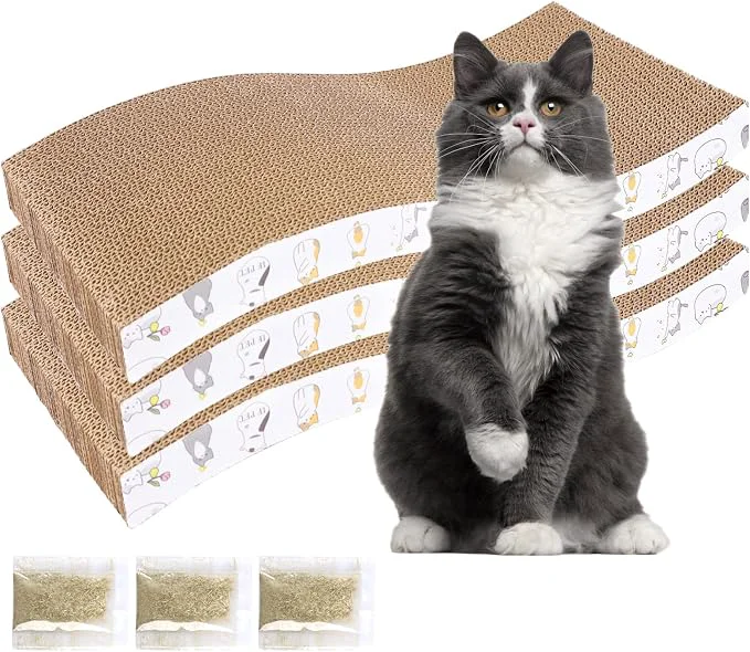 World-Class PatiencET 3 Pack Cat Scratcher Pad Recycle Corrugated Cat Scratching Pad Type S Superior