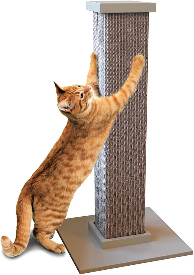 Effective SmartCat Scratching Post – Gray Large 32 Inch Tower Practical