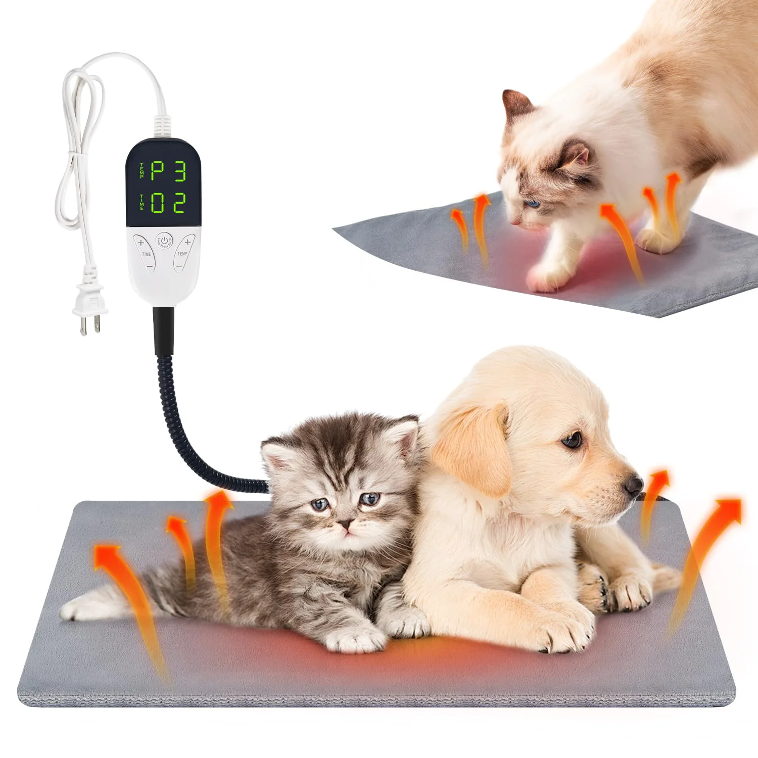 Exceptional M MIMMU Smart Cat Heating Pad – Pressure-Activated 13x17 in 30W Dual Modes and Timer Natural