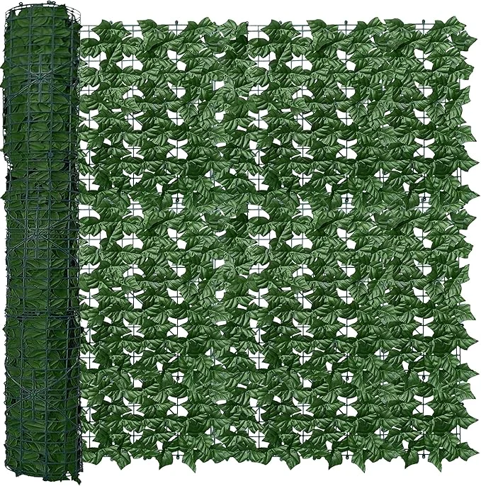 Safe Artificial Fence Privacy Screen 4FT x 50FT UV-Anti Faux Greenery Backdrop Ivy Chain Link Shades Panels for Patio Balcony Garden Deck Backyard Indoor Outdoor Green Wall DecorAbout ThisOverview Responsible