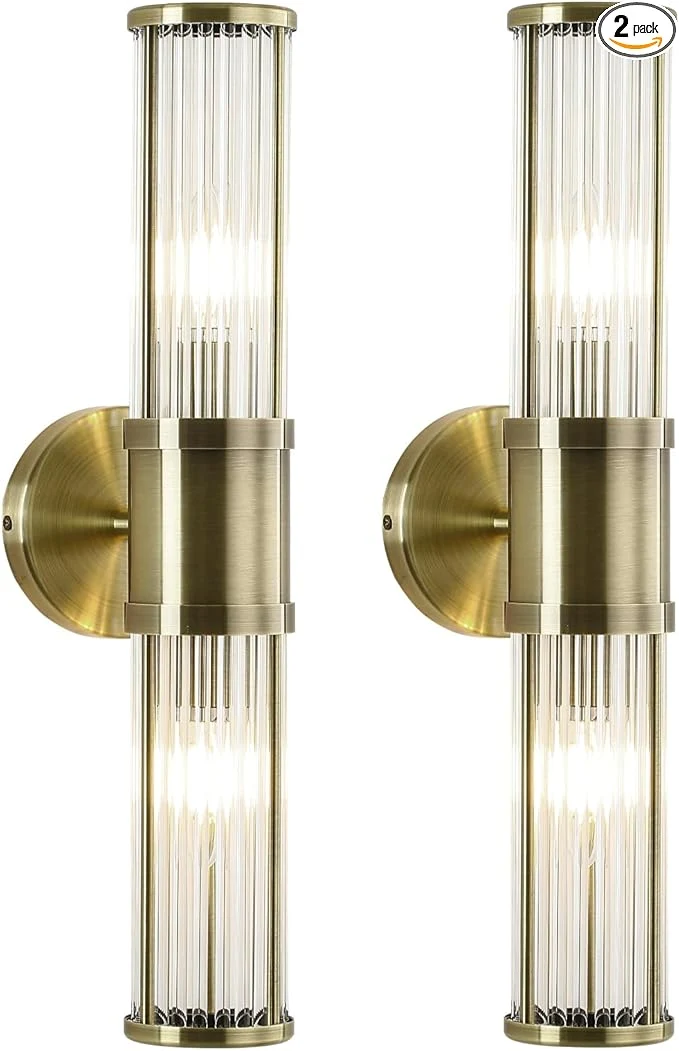 Easy-to-Use JOOSENLUX 2 Light Bathroom Vanity Light Fixture Antique Bronze Wall Sconce Set with E12 Base and Glass Rod Design – Decorative Lighting for Bathroom Mirror Powder Room Hallway BedroomAbout ThisOverview Specialty