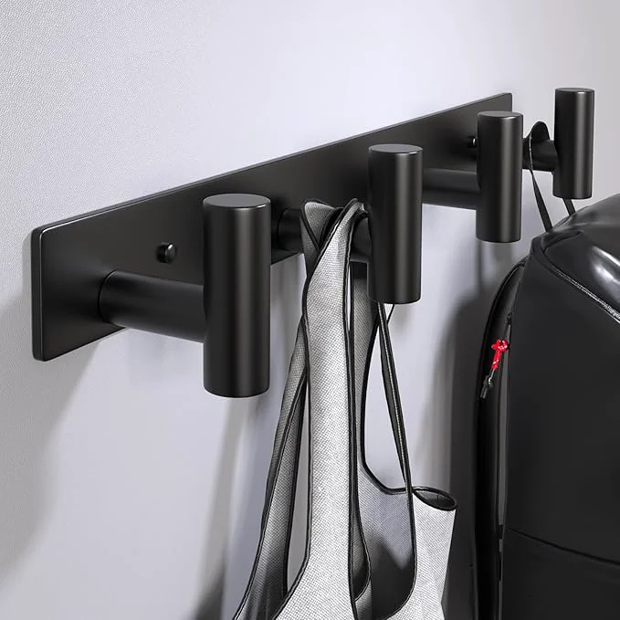 Prestigious Wall Mounted Coat Rack-4 Hooks Heavy Duty Stainless Steel Wall Hooks for Towel Coat Bag Hat Rack Coat Hanger Coat Hooks Towel Racks for Bathroom Entryway Kitchen Hotel Office Black 1 Pack About ThisOverview Proven