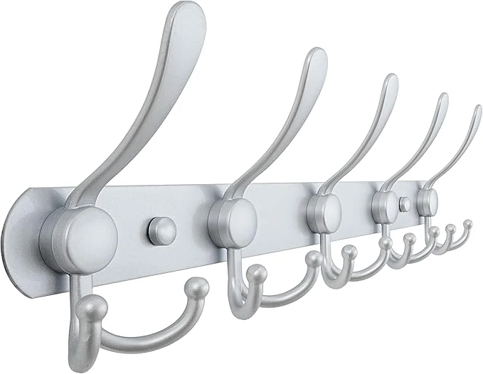 Original Dseap Coat Rack Wall Mounted - 5 Tri Hooks Heavy Duty Stainless Steel Metal Coat Hook Rail for Coat Hat Towel Purse Robes Mudroom Bathroom Entryway SilverAbout ThisOverview Responsible