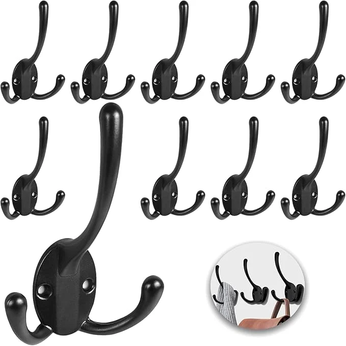 Artisan Wall Mounted Coat Hooks 5 Pack Heavy Duty Black Hardware Robe Hooks Decorative for Single Hanging Coats Towel Cubicle Classroom Kitchen Bath Backpack Hat HookAbout ThisOverview Modern
