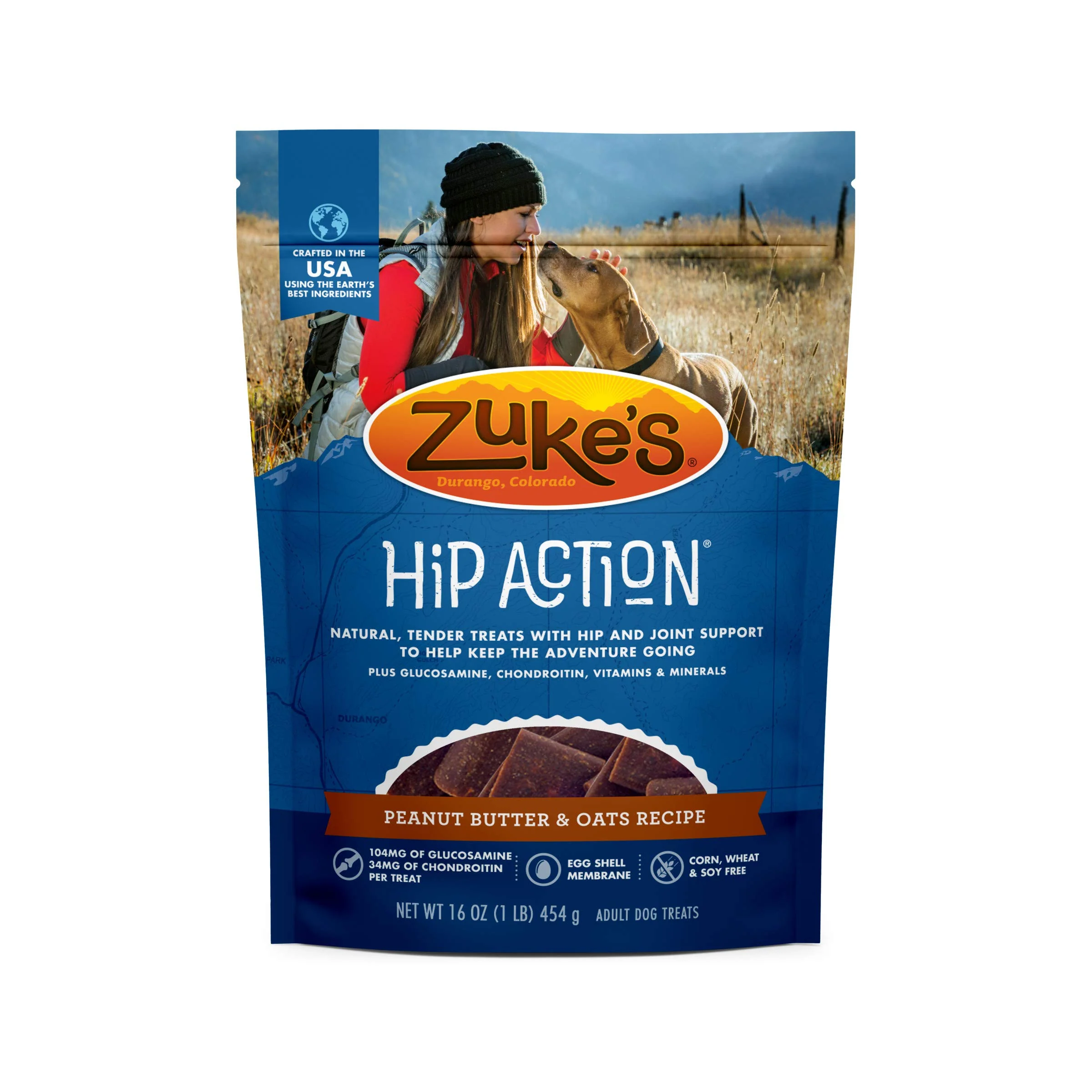 Dependable Zuke s Hip Action Hip Joint Dog Treats – Peanut Butter Oats Soft Chewy 16 oz Certified