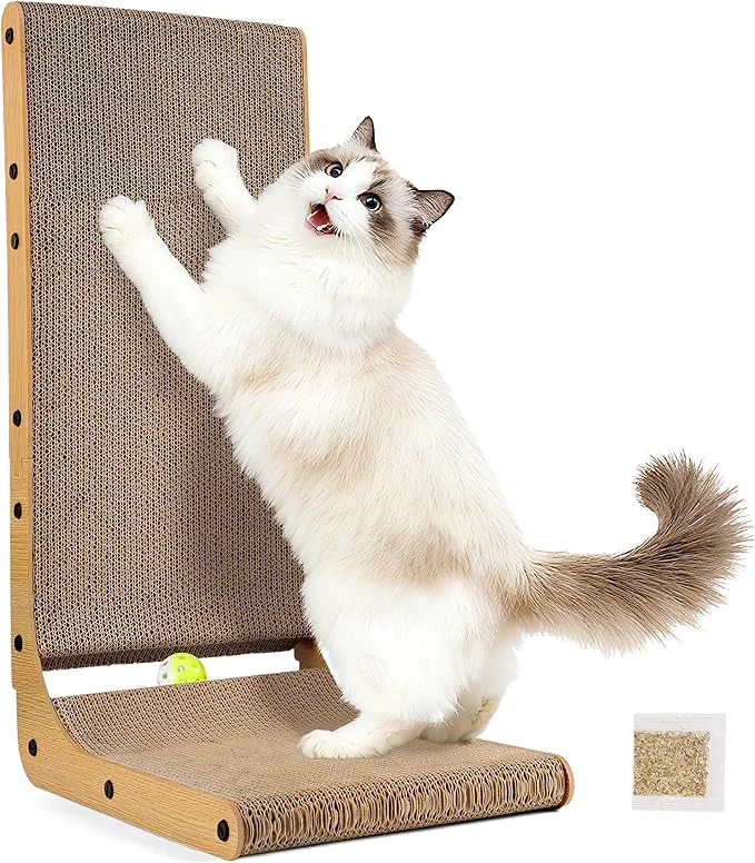 Specialty PatiencET L Shape Cat Scratcher 26.8 Inch Cardboard Scratch Pad Casual