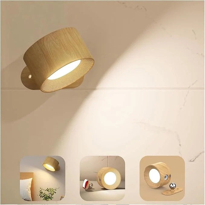Optimized Battery Operated Wall Light LED Wall Sconce with 3 Color Modes 3 Brightness Levels 360°Rotation Lighting Touch Control Wall Mounted Lamp Cordless Wall Lamp for Bedroom Reading Bedside-1PackAbout ThisOverview Refined
