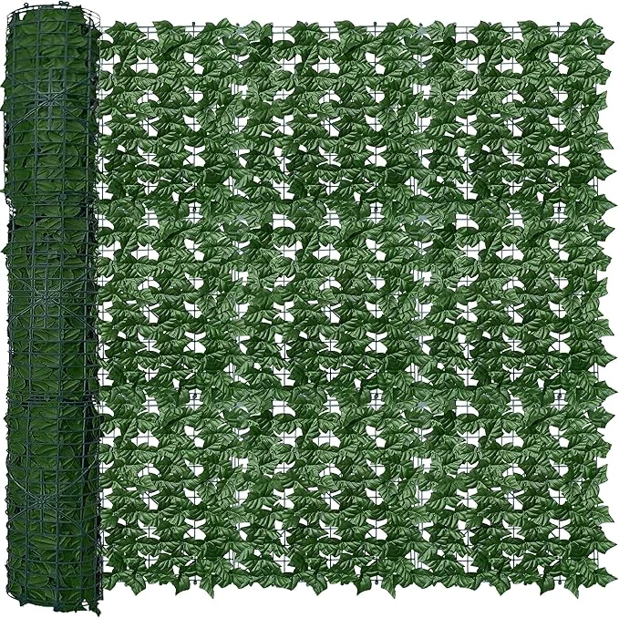 Excellent Artificial Fence Privacy Screen 5FT x 50FT UV-Anti Faux Greenery Backdrop Ivy Chain Link Shades Panels for Patio Balcony Garden Deck Backyard Indoor Outdoor Green Wall DecorAbout ThisOverview Crafted