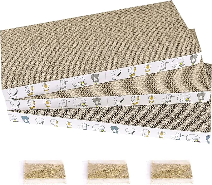 Excellent PatiencET Cat Scratcher Cardboard 3 PCS Cat Scratch Pad Reversible Scratcher Dependable