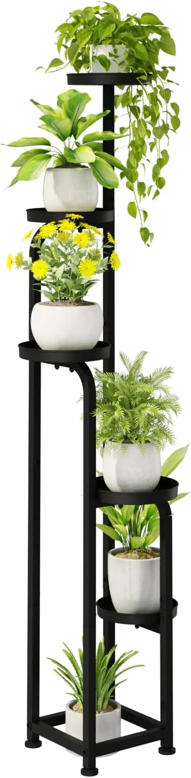 Artisan Bamworld Tall Plant Stand Indoor Outdoor Corner Metal Flower Pot Stands for Multiple Plants 5 Tier Heavy Duty Plant Shelf for Patio Garden Balcony Living Room BedroomAbout ThisOverview Safe