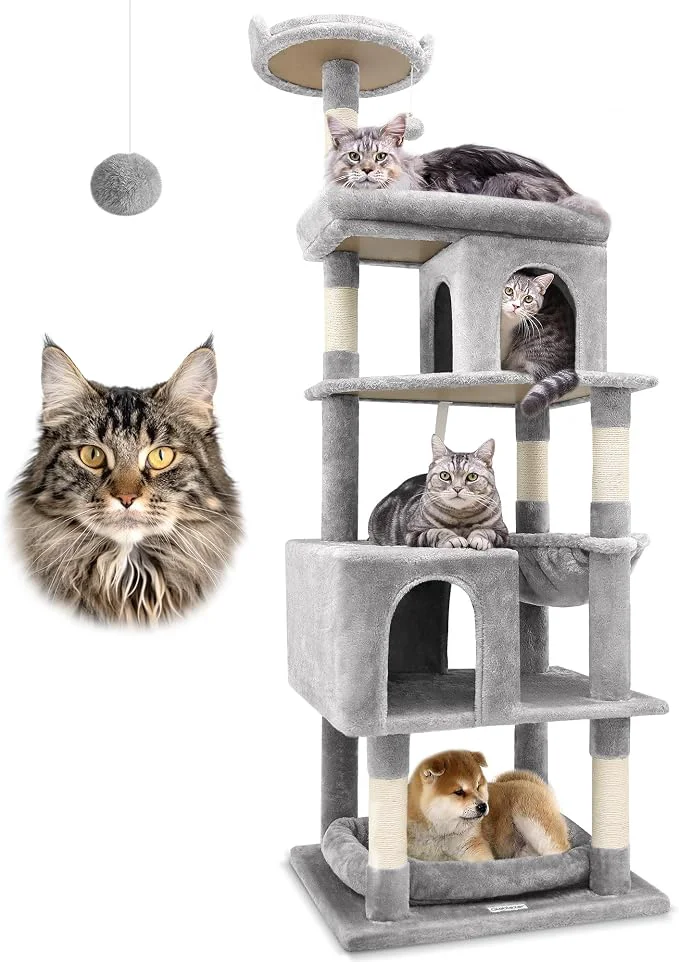 Stylish Globlazer Heavy Duty Cat Trees for Large Cats Sturdy 72in Maine Coon Cat Tree Authentic