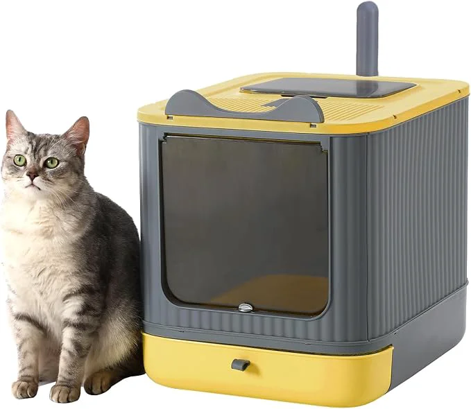 Carefully Designed Upgraded Fully Enclosed Cat Litter Box Enhanced