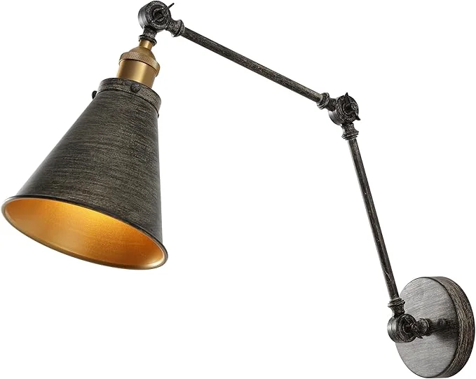 Premium JONATHAN Y JYL7462D Rover 7 Classic Industrial Metal Adjustable Arm LED Wall Sconce Rustic Dark Gray Brass Gold for Bedroom Bathroom VanityAbout ThisOverview Organic