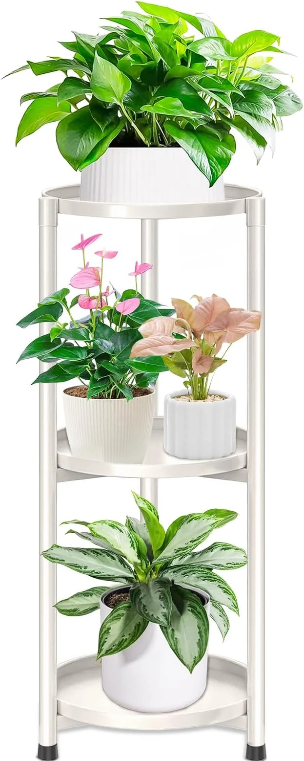 Healthy 3 Tier Metal Plant Stand Indoor Corner Tiered Round Plant Stand for Indoor Multiple Plants Flower Pot Stands Outdoor Holders Plant Shelf Display Rack for Balcony Living Room Cream White About ThisOverview High-Performance