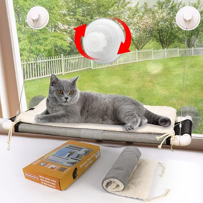 Official ZALALOVA Cat Perch Cat Window Seat Large Sturdy Bed Fleece Blanket 2025 Latest Dependable