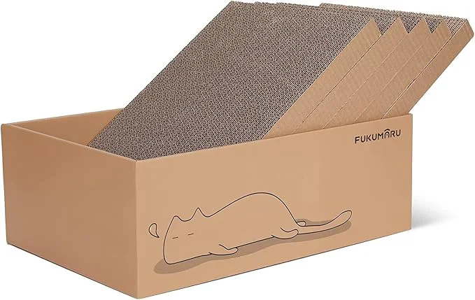 Traditional FUKUMARU 5 PCS Cat Scratching Boards 11.4 Inch Width Ex-Large Cat Scratcher Box Modern
