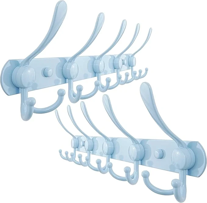 Specialty Dseap Coat Rack Wall Mounted - 5 Tri Hooks Heavy Duty Stainless Steel Metal Coat Hook Rail for Coat Hat Towel Purse Robes Mudroom Bathroom Entryway Blue Pack of 2 About ThisOverview Secure